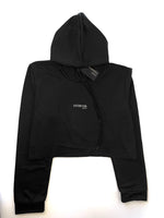 Cropped Workout Hoodie - Jet Black