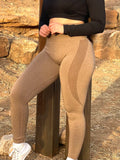 Seamless Contour Leggings - Coffee